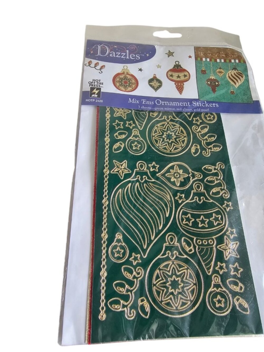 Hot Off The Press Mix 'EMS Tricolor Dazzles Stickers with Green/Red/Gold